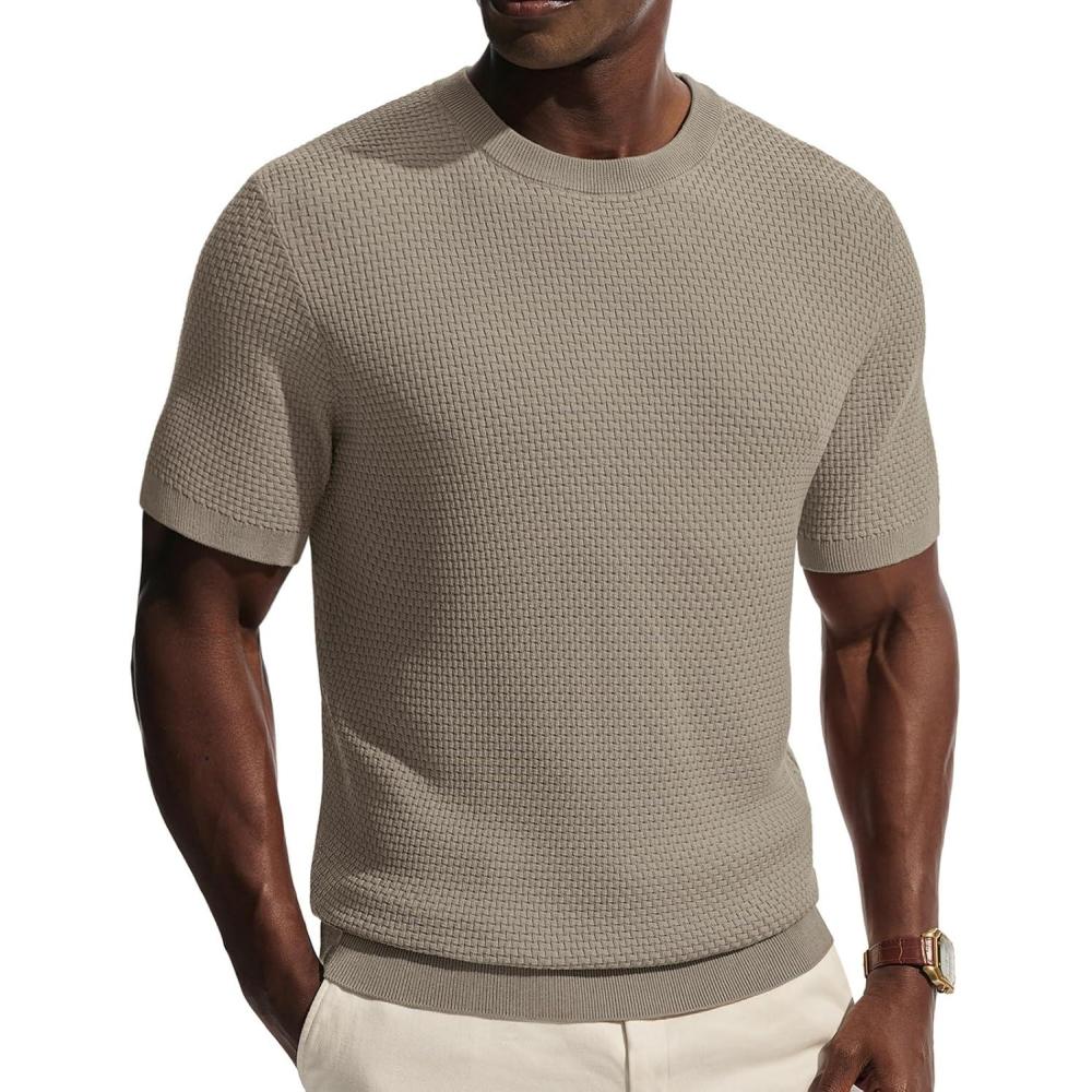 imagePJ PAUL JONES Mens TShirts Casual Short Sleeve Crewneck Knit Tee ShirtsKhaki