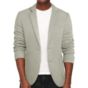 PJ PAUL JONES Men’s Casual Knit Blazer Suit Jackets Two Button Lightweight Unlined Sport Coat(Grey Green)