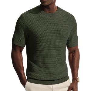 PJ PAUL JONES Men’s T-Shirts Casual Short Sleeve Crewneck Knit Tee Shirts(Army Green)