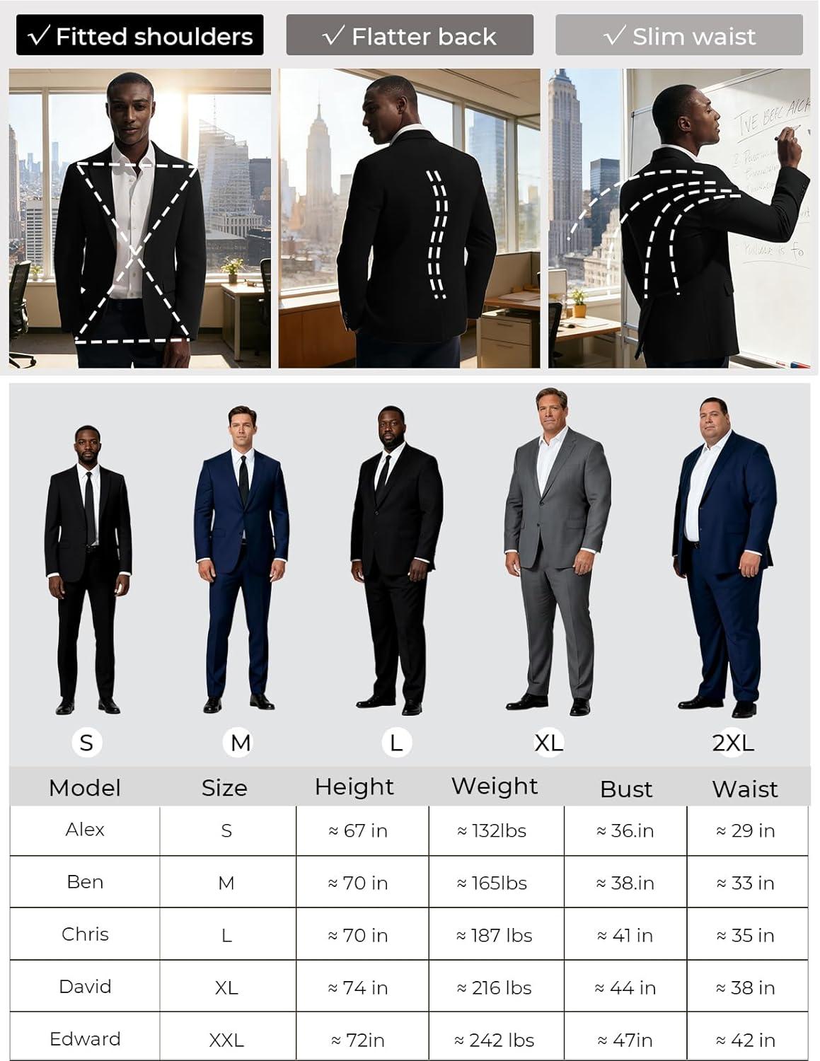 imagePJ PAUL JONES Mens Blazer Casual Lightweight Sports Coat Summer Sport Suit JacketsBlack