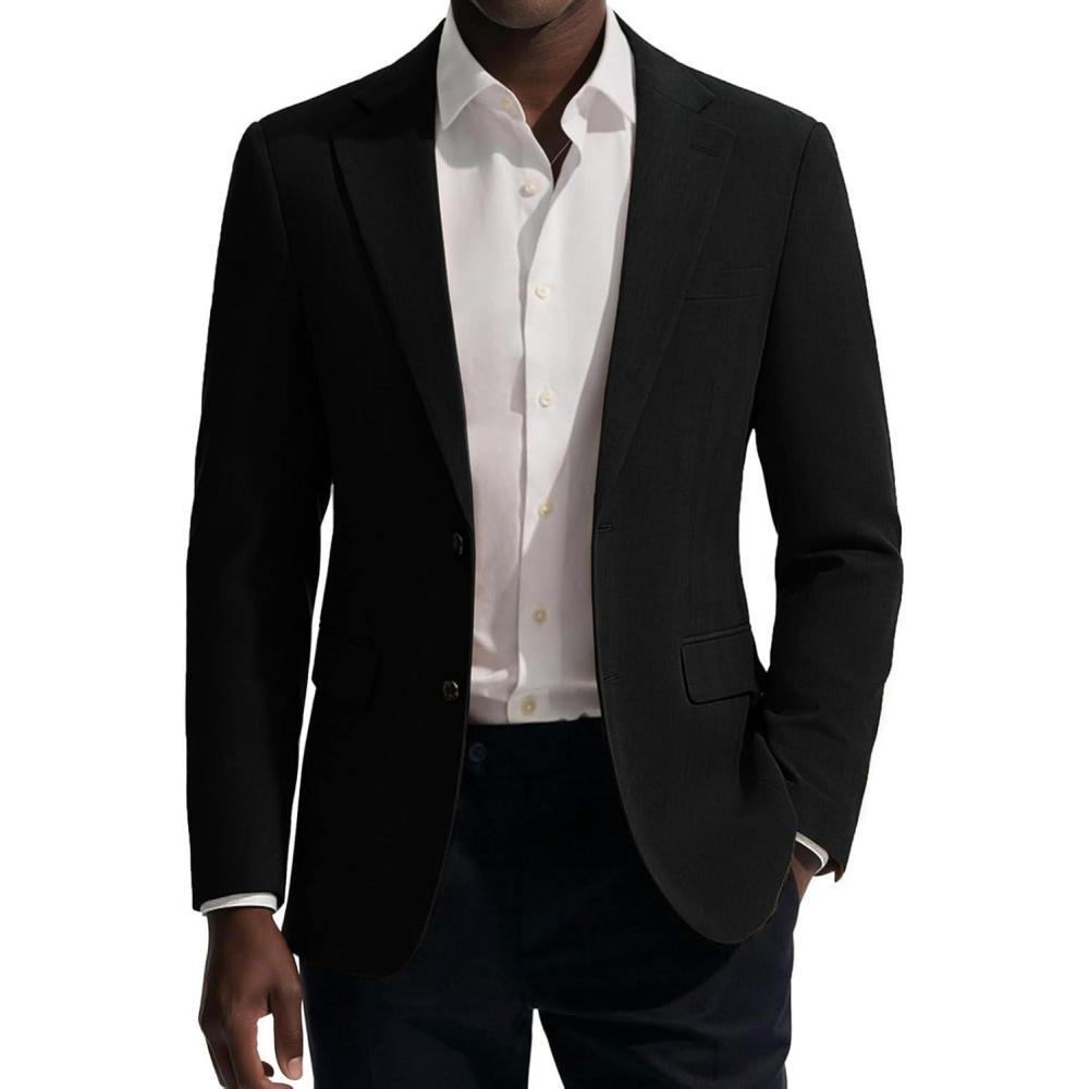 imagePJ PAUL JONES Mens Blazer Casual Lightweight Sports Coat Summer Sport Suit JacketsBlack