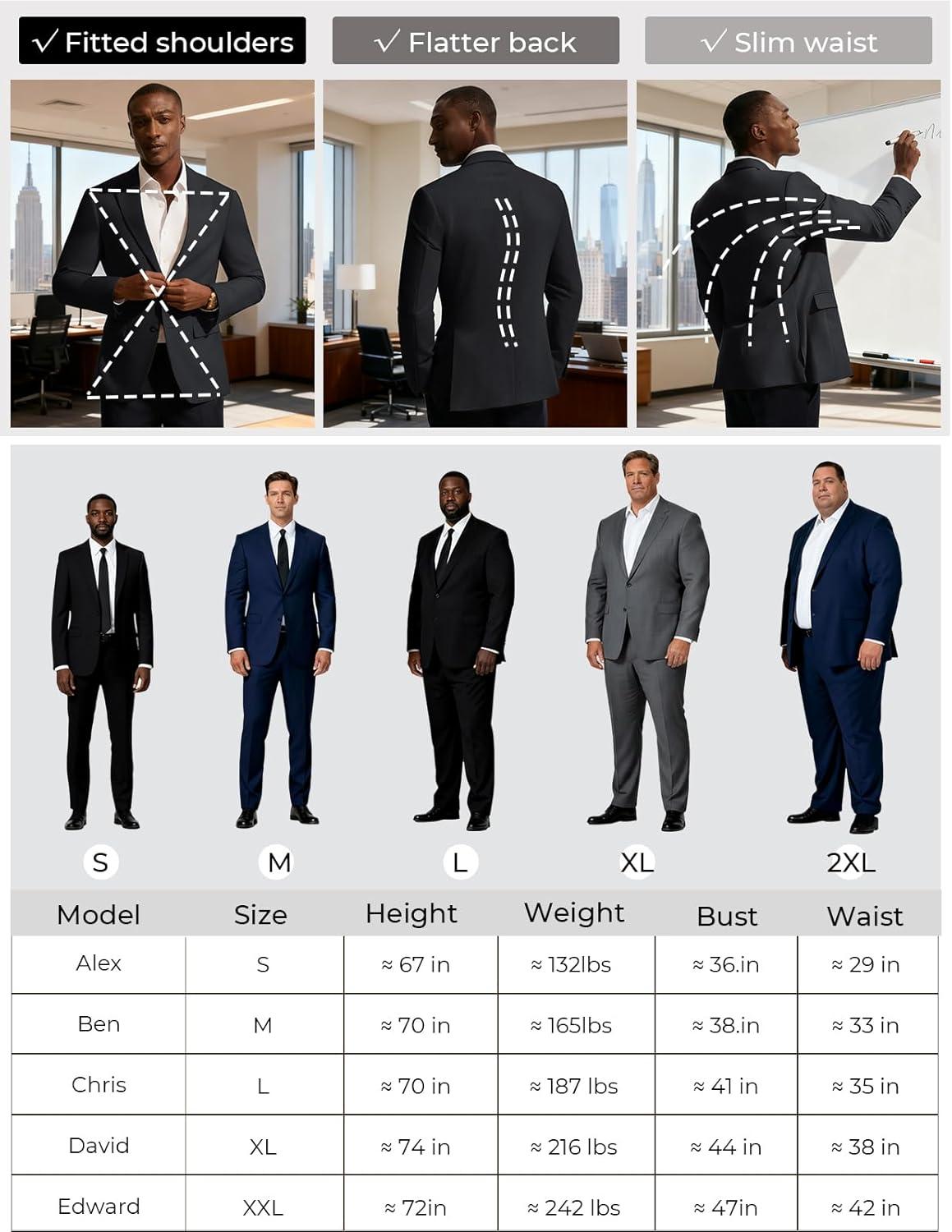 imagePJ PAUL JONES Blazer for Men Classic Lightweight Sports Coat Casual Sport Suit JacketsBlack