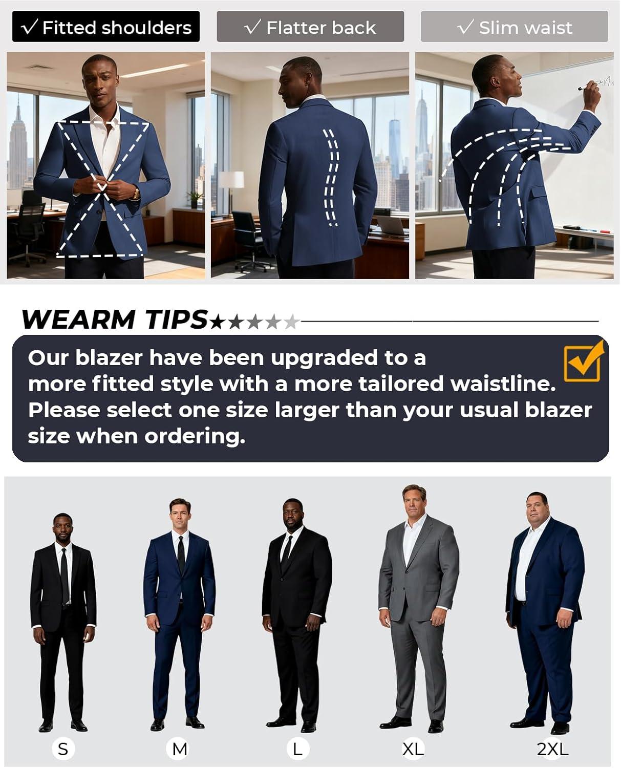 imagePJ PAUL JONES Blazer for Men Classic Lightweight Sports Coat Casual Sport Suit JacketsDark Blue