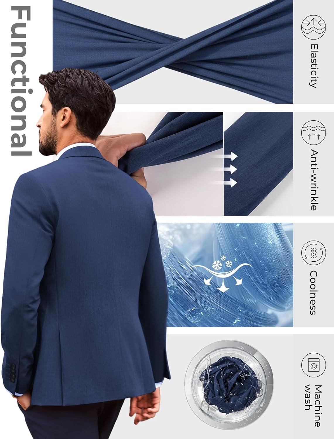 imagePJ PAUL JONES Blazer for Men Classic Lightweight Sports Coat Casual Sport Suit JacketsDark Blue