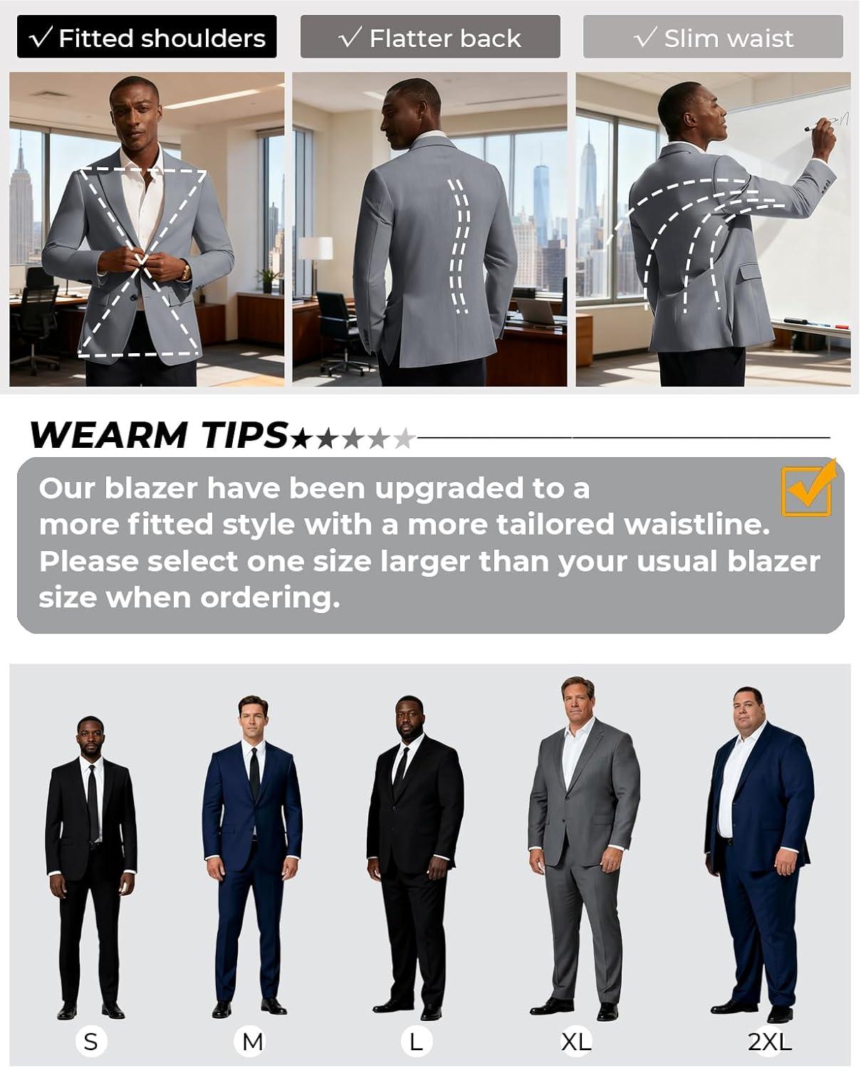 imagePJ PAUL JONES Blazer for Men Classic Lightweight Sports Coat Casual Sport Suit JacketsGrey