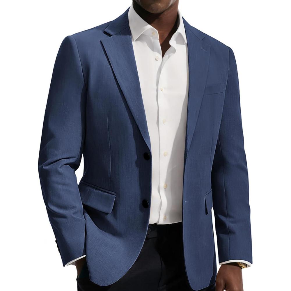 imagePJ PAUL JONES Blazer for Men Classic Lightweight Sports Coat Casual Sport Suit JacketsDark Blue