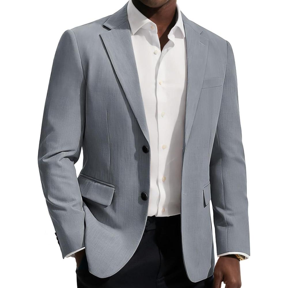 imagePJ PAUL JONES Blazer for Men Classic Lightweight Sports Coat Casual Sport Suit JacketsGrey