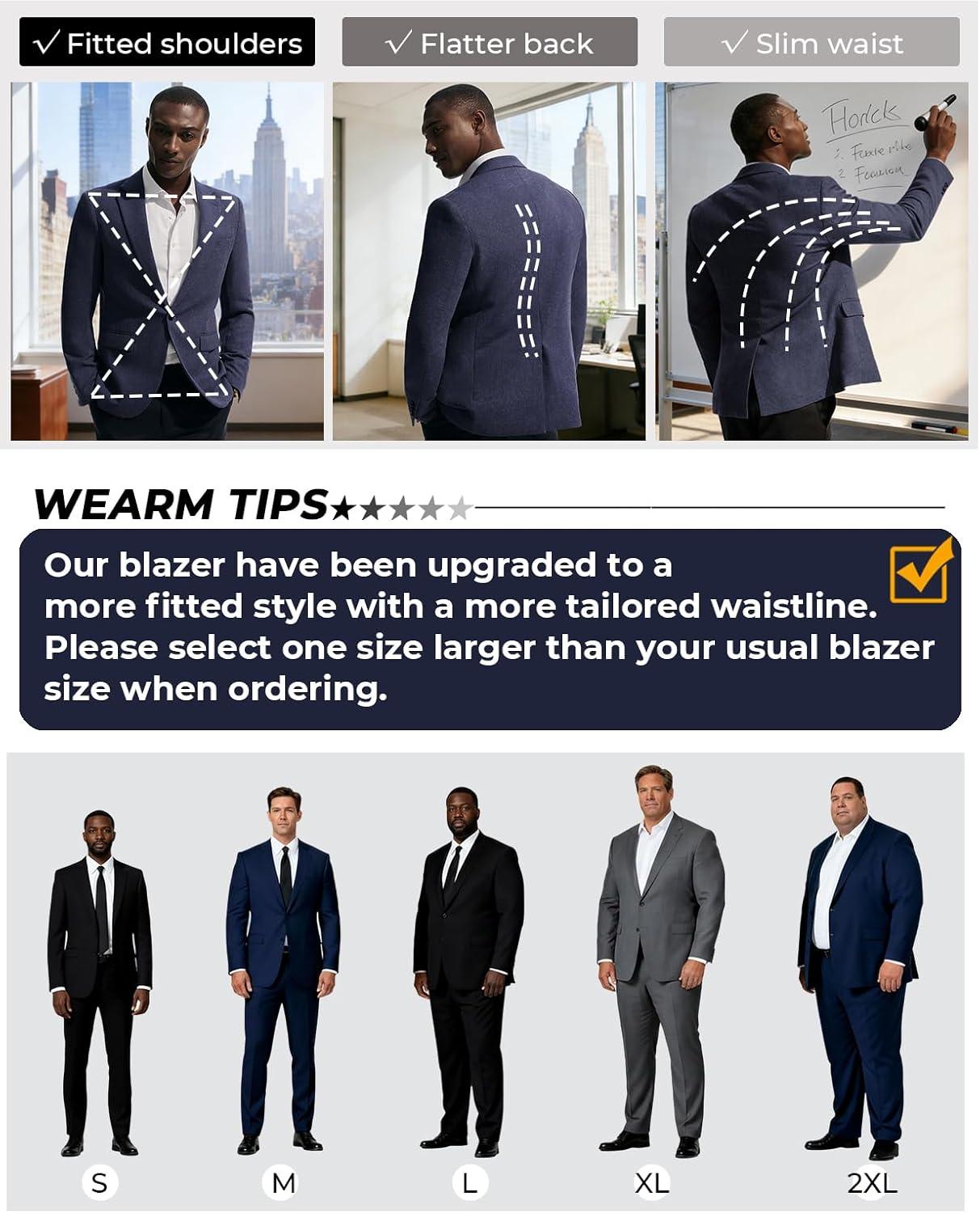 imagePJ PAUL JONES Mens Casual Blazer One Button Sport Coats Lightweight Business Suit JacketNavy Blue