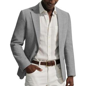 PJ PAUL JONES Mens Casual Blazer One Button Sport Coats Lightweight Business Suit Jacket(Grey)