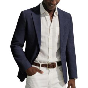 PJ PAUL JONES Mens Casual Blazer One Button Sport Coats Lightweight Business Suit Jacket(Navy Blue)