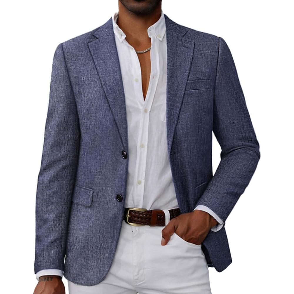 imagePJ PAUL JONES Mens Blazer Casual Sport Coat TwoButton Suit Jackets Lightweight Sport Coats BlazerBlue