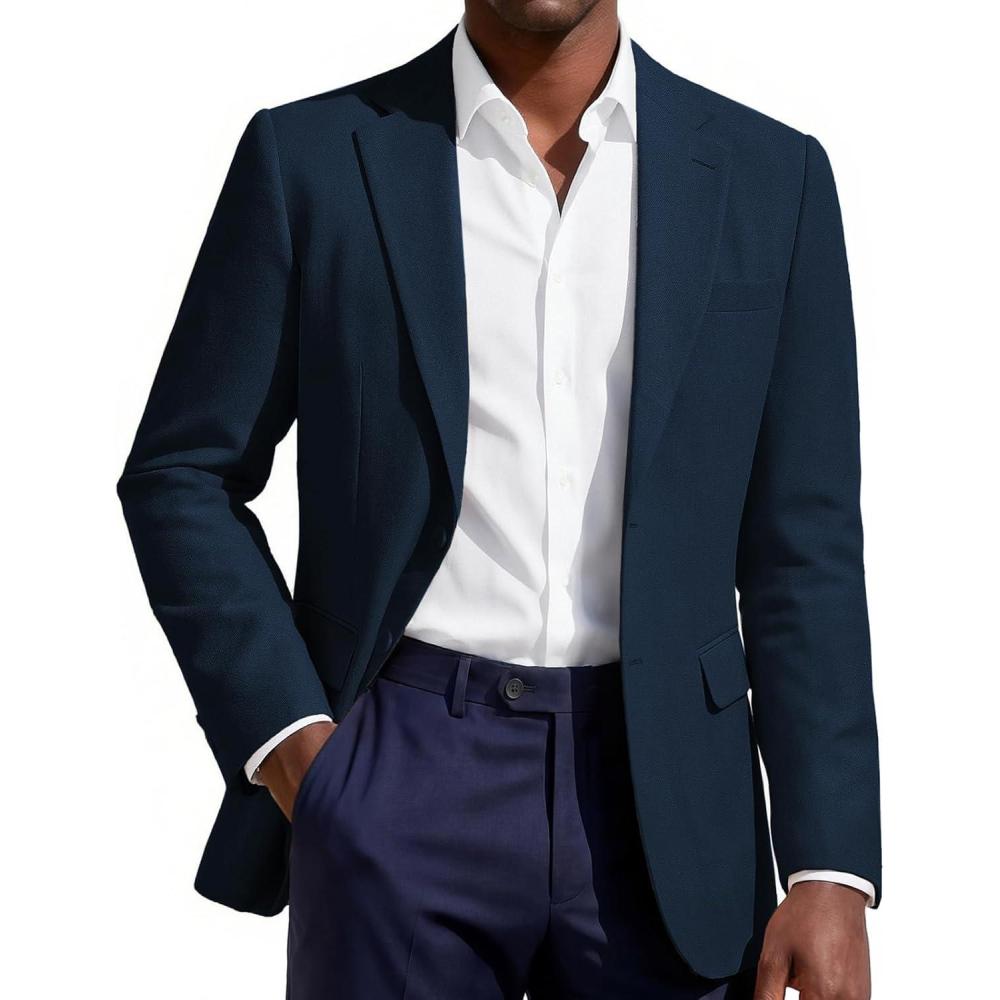 imagePJ PAUL JONES Mens Blazer Casual Sport Coat TwoButton Suit Jackets Lightweight Sport Coats BlazerDark Blue
