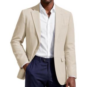 PJ PAUL JONES Men’s Blazer Casual Sport Coat Two-Button Suit Jackets Lightweight Sport Coats Blazer(Apricot)