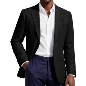 PJ PAUL JONES Men’s Blazer Casual Sport Coat Two-Button Suit Jackets Lightweight Sport Coats Blazer(Black)