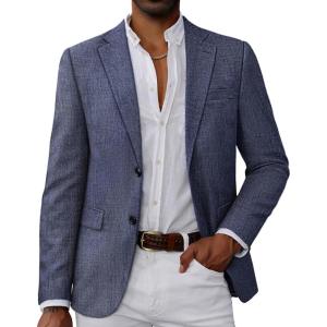 PJ PAUL JONES Men’s Blazer Casual Sport Coat Two-Button Suit Jackets Lightweight Sport Coats Blazer(Blue)