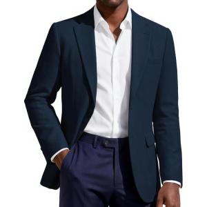 PJ PAUL JONES Men’s Blazer Casual Sport Coat Two-Button Suit Jackets Lightweight Sport Coats Blazer(Dark Blue)