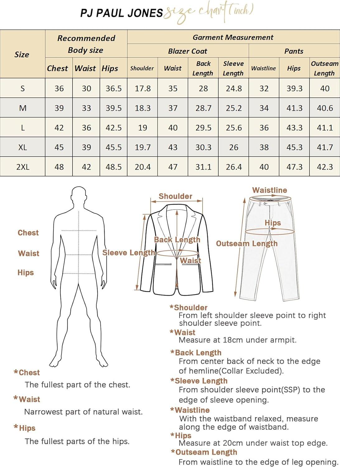 imagePJ PAUL JONES Mens Suit 2 Piece Classic Fit Suits Two Button Casual Blazer Suit Sets Business Dress Suit Party WedddingNavy Blue