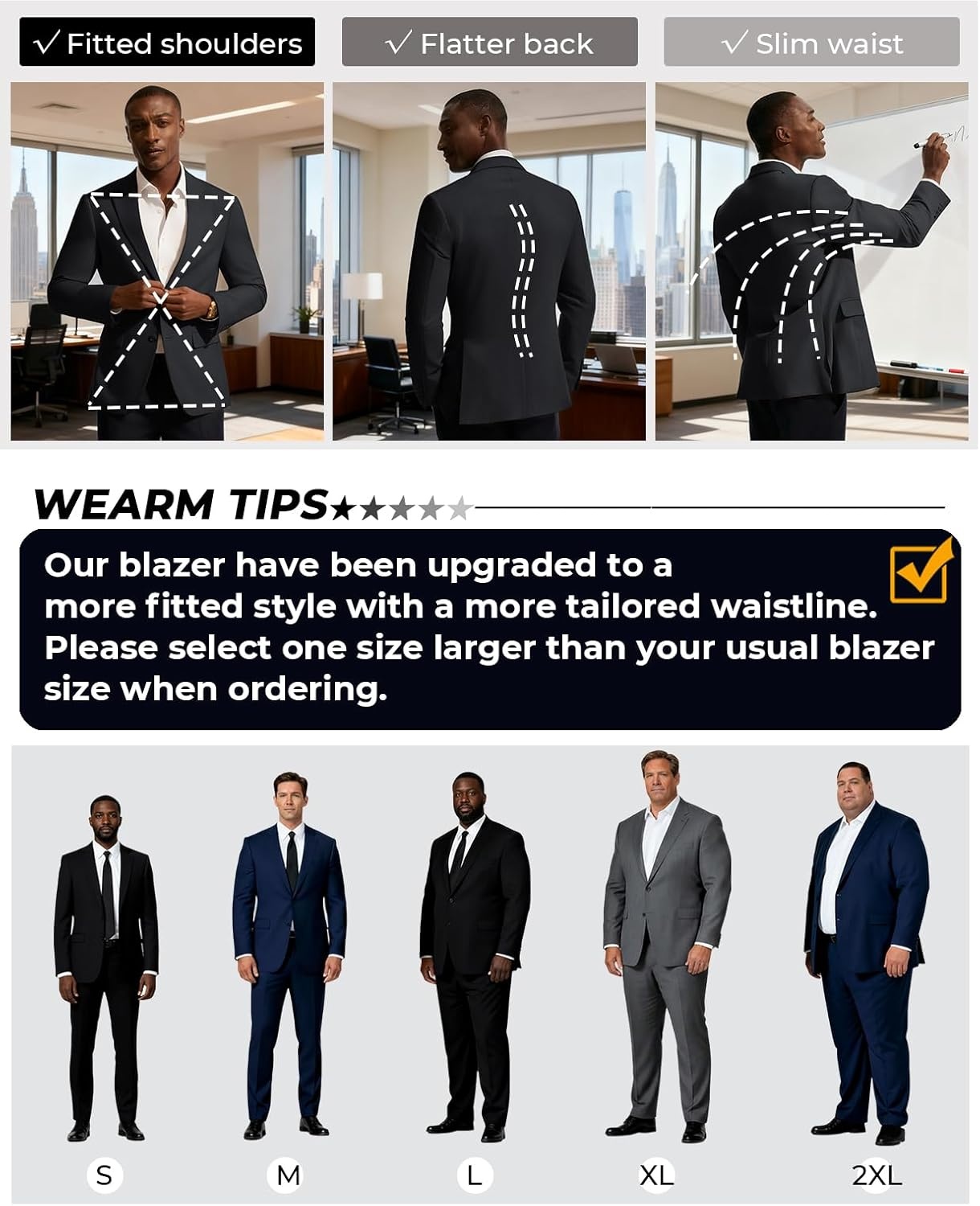 image:imagePJ PAUL JONES Blazer for Men Classic Sport Coat Casual Suit Jackets Slim FitBlack