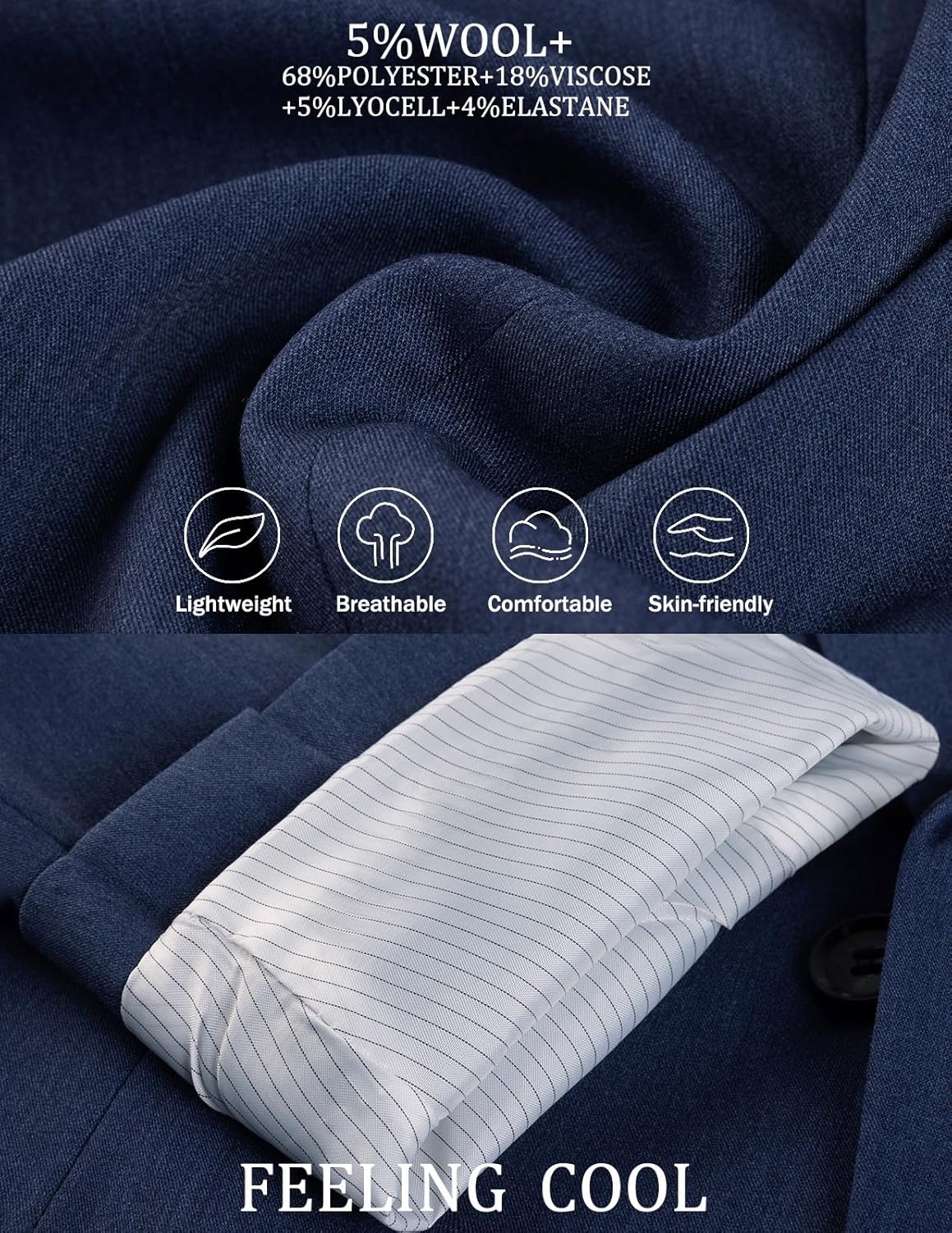 image:imagePJ PAUL JONES Blazer for Men Classic Sport Coat Casual Suit Jackets Slim FitDark Blue