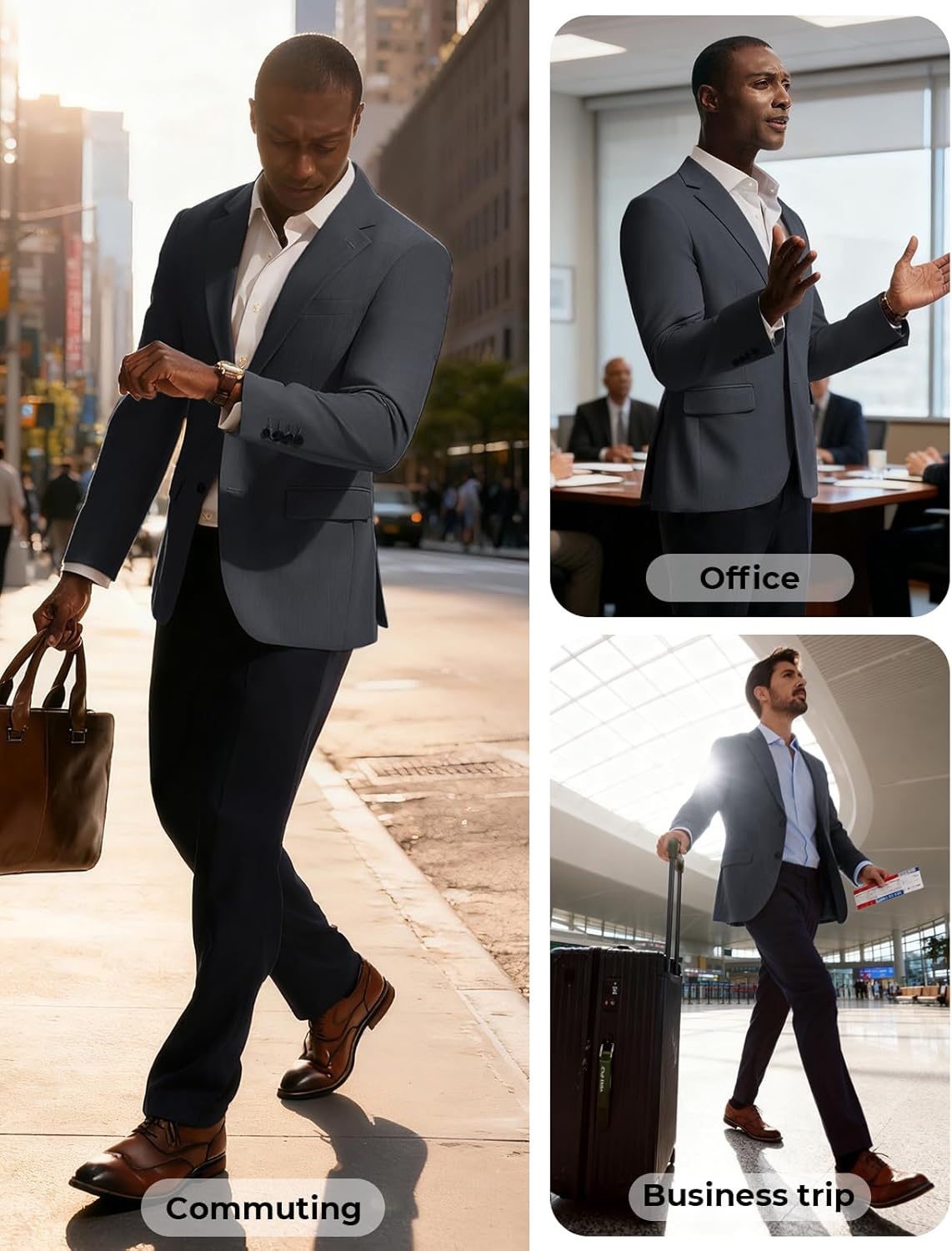 image:imagePJ PAUL JONES Blazer for Men Classic Sport Coat Casual Suit Jackets Slim FitDark Grey