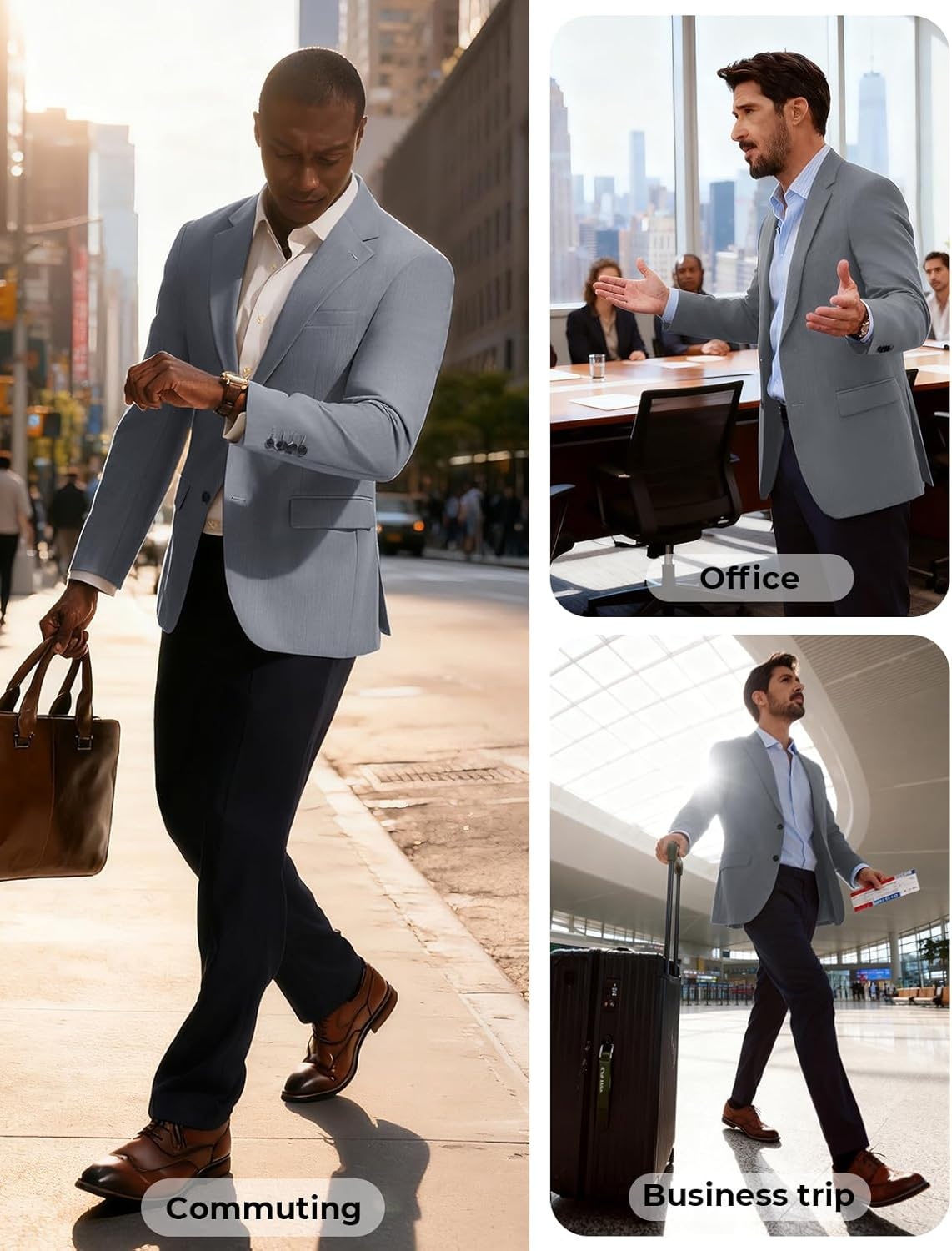 image:imagePJ PAUL JONES Blazer for Men Classic Sport Coat Casual Suit Jackets Slim FitGrey