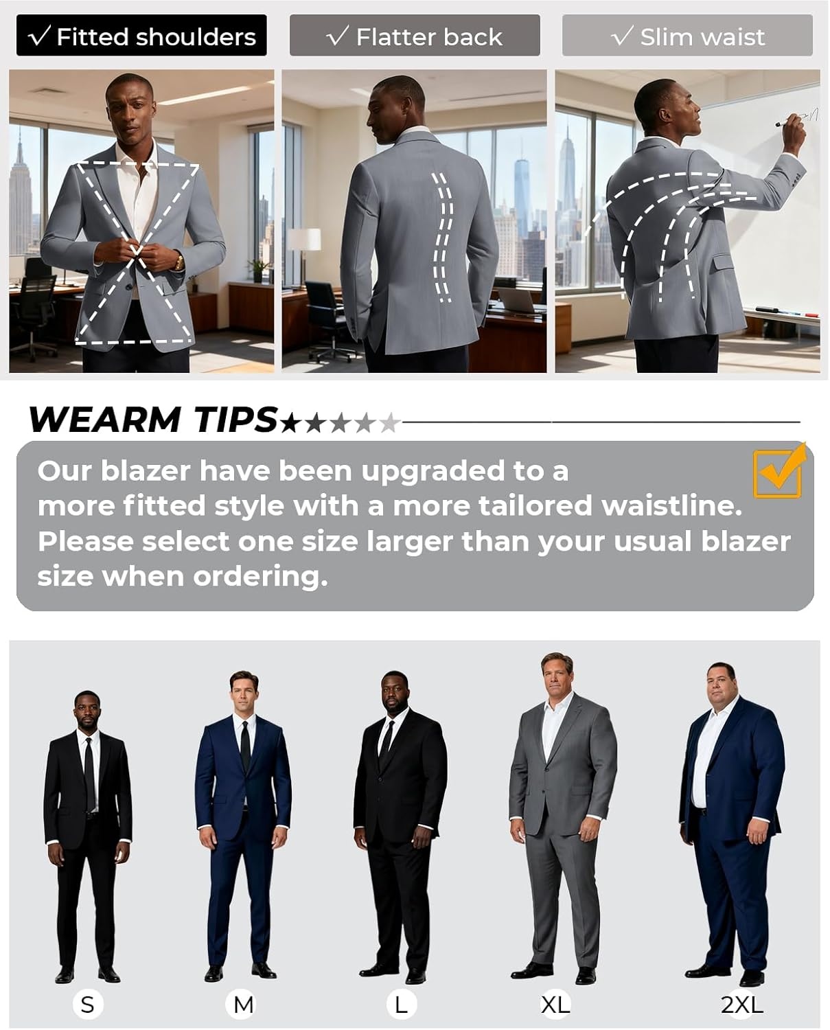 image:imagePJ PAUL JONES Blazer for Men Classic Sport Coat Casual Suit Jackets Slim FitGrey