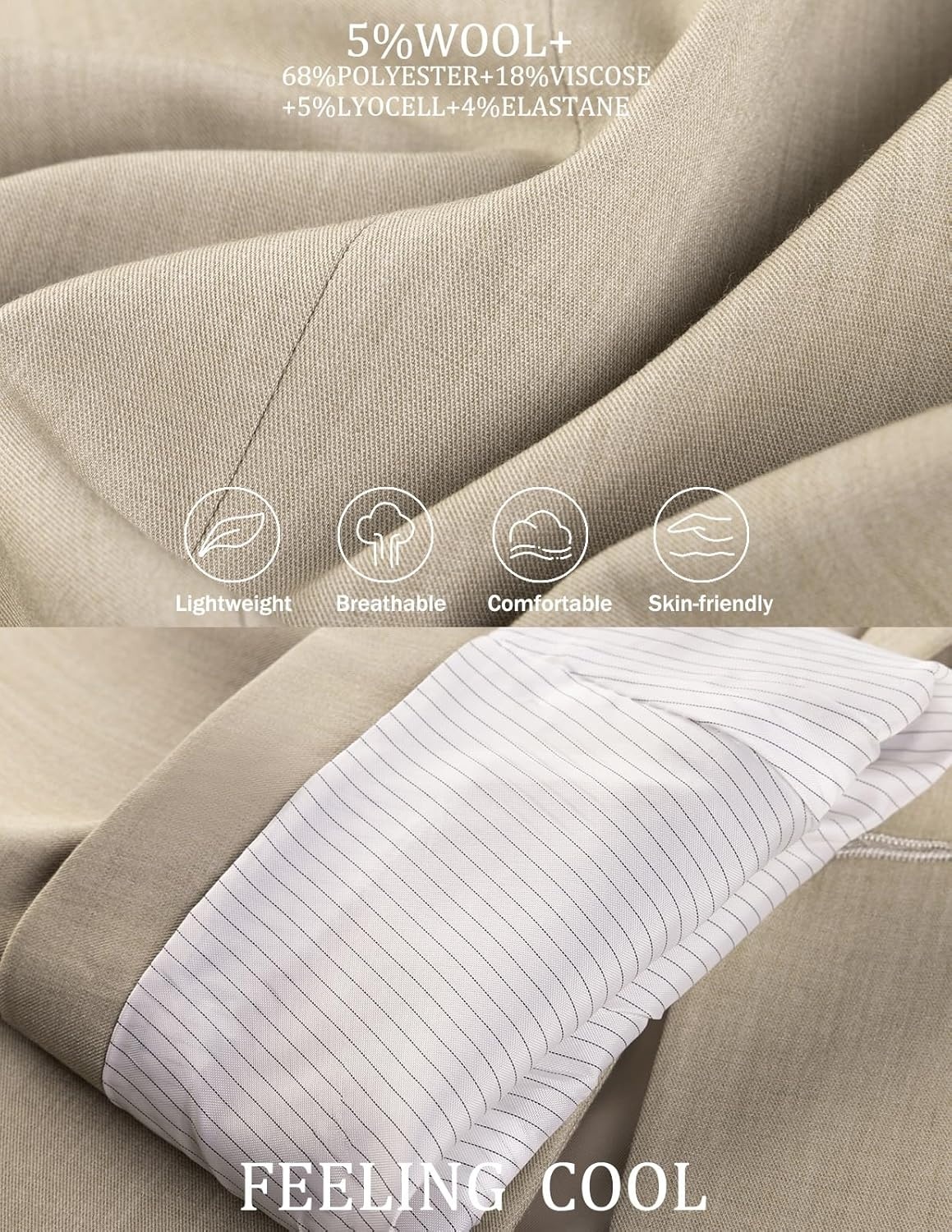 image:imagePJ PAUL JONES Blazer for Men Classic Sport Coat Casual Suit Jackets Slim FitKhaki