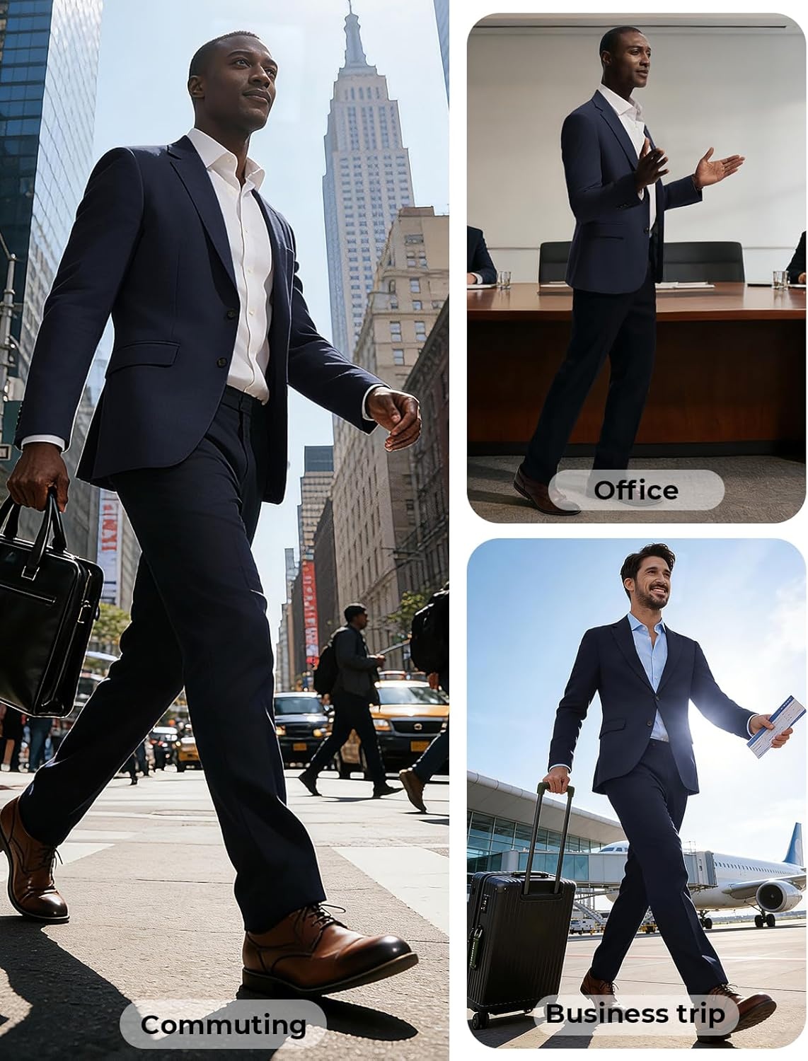 image:imagePJ PAUL JONES Mens Blazer Slim Fit Sport Coats Two Buttons Casual Suit JacketsDark Blue