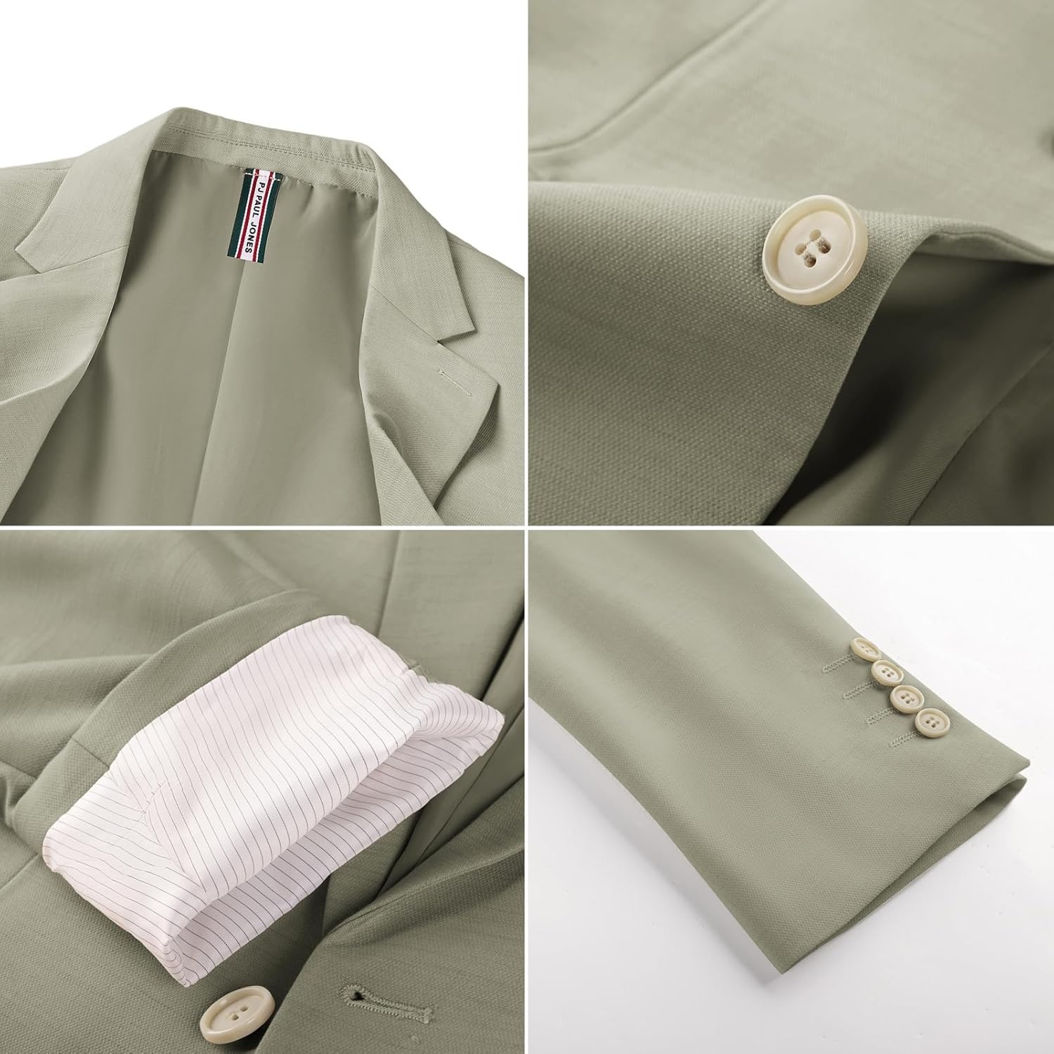 image:imagePJ PAUL JONES Mens Casual Blazer Sport Coats Two Buttons Lightweight Suit JacketArmy Green