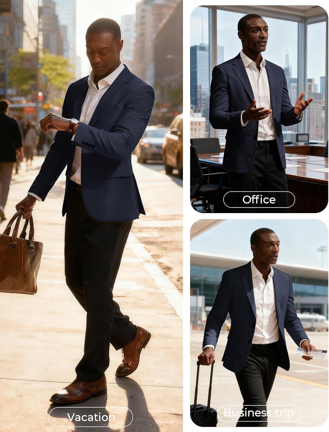 image:imagePJ PAUL JONES Mens Casual Blazer Sport Coats Two Buttons Lightweight Suit JacketNavy Blue