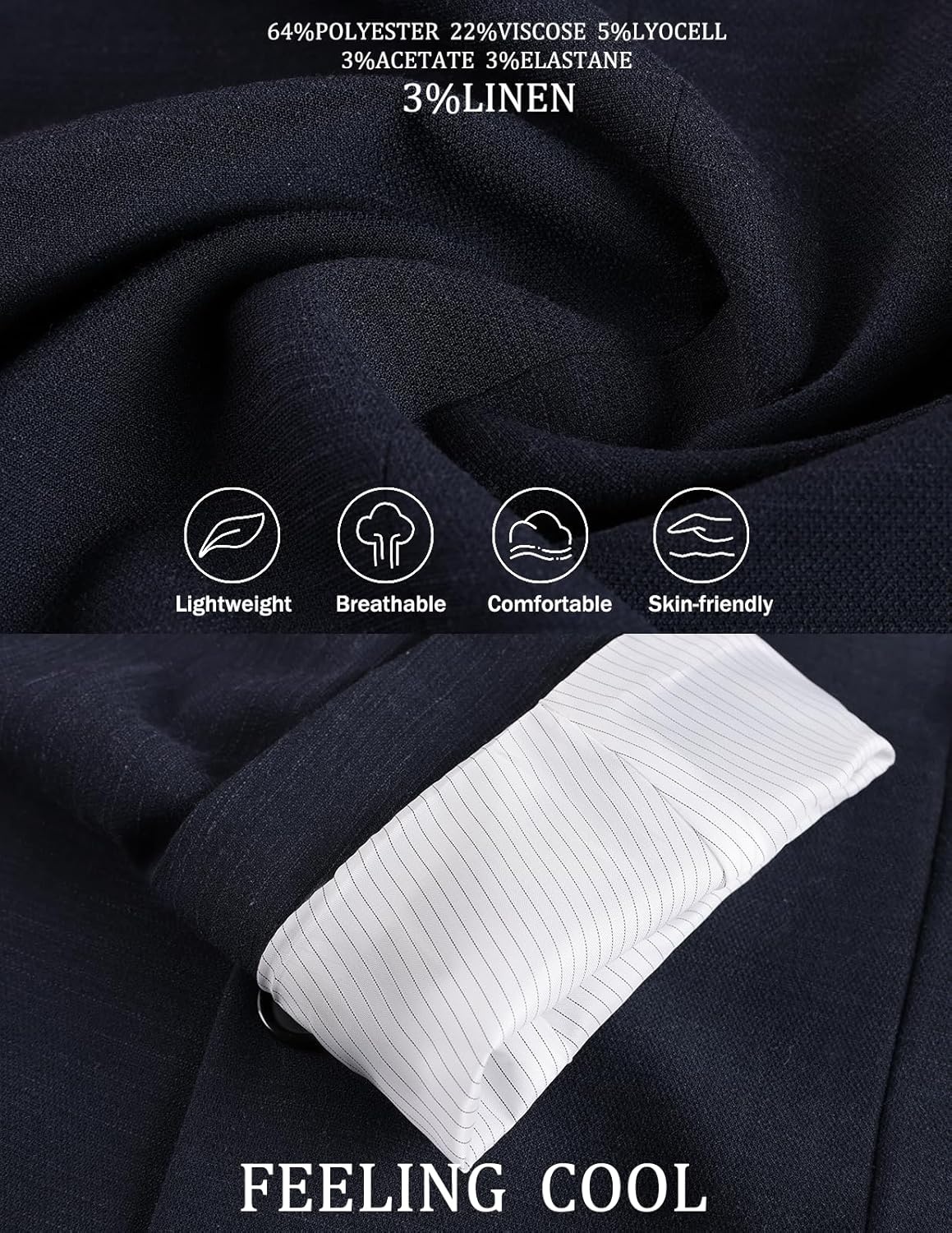 image:imagePJ PAUL JONES Mens Casual Blazer Sport Coats Two Buttons Lightweight Suit JacketNavy Blue