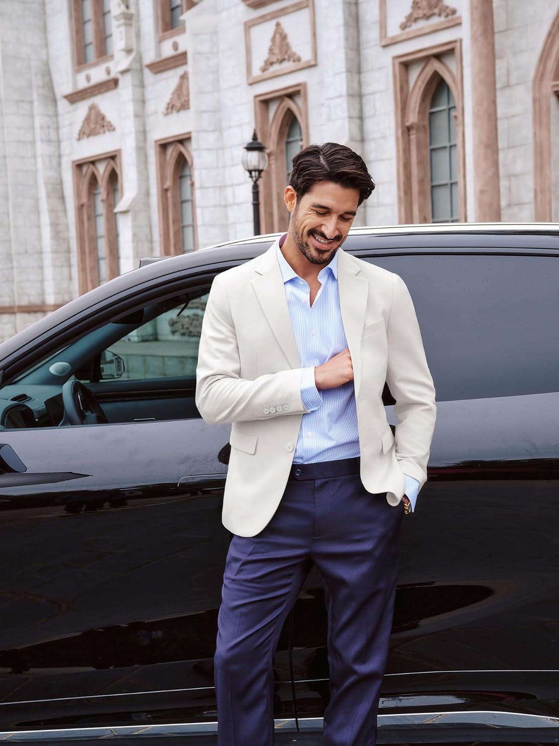 image:imagePJ PAUL JONES Mens Casual Blazer Sport Coats Two Buttons Lightweight Suit JacketWhite