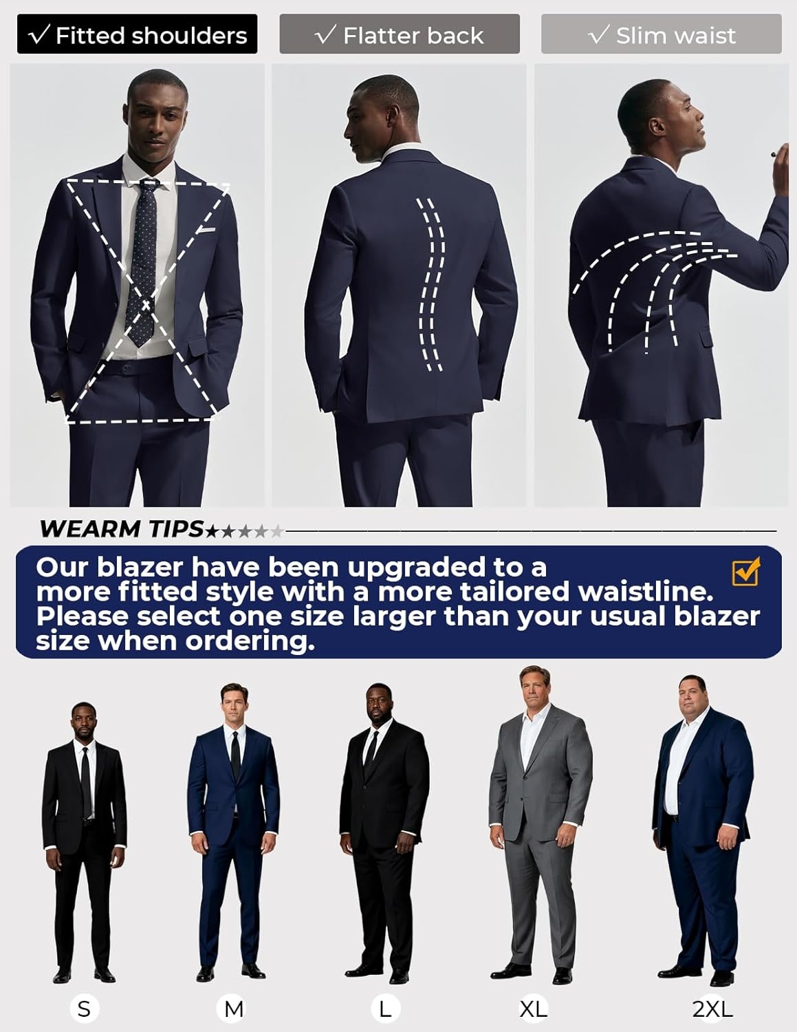 image:imagePJ PAUL JONES Mens Suit 2 Piece Classic Fit Suits Two Button Casual Blazer Suit Sets Business Dress Suit Party WedddingLight Gray