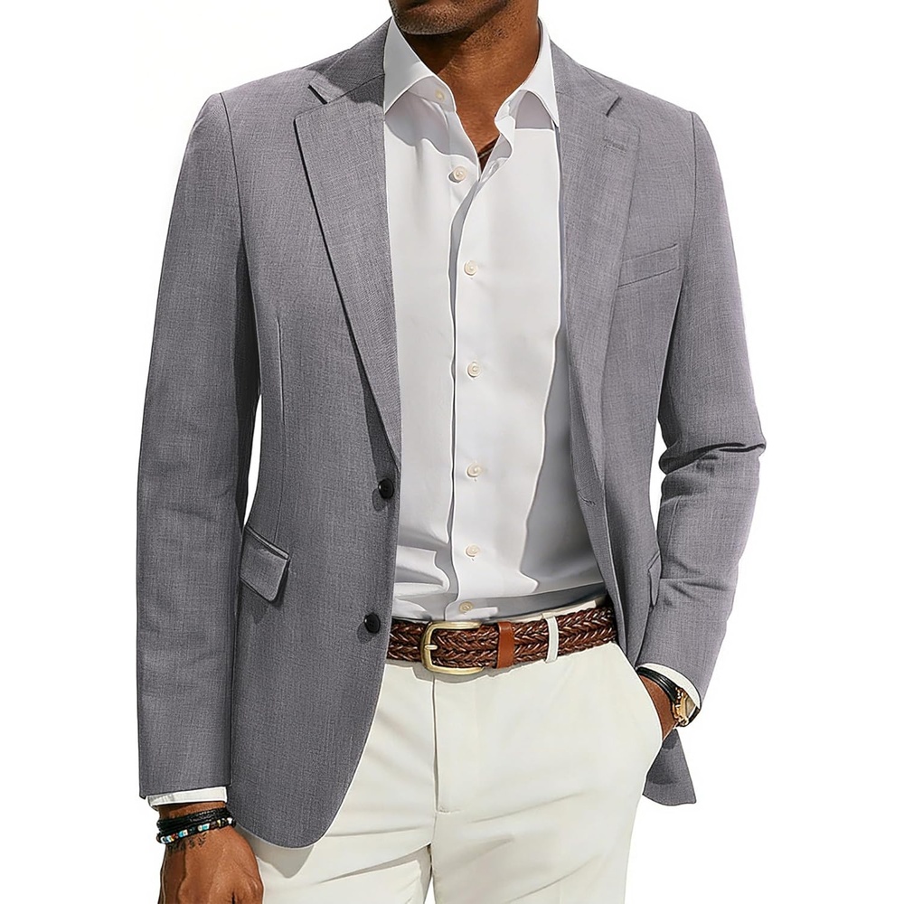 image:imagePJ PAUL JONES Mens Blazer Slim Fit Sport Coats Two Buttons Casual Suit JacketsBlue Gray