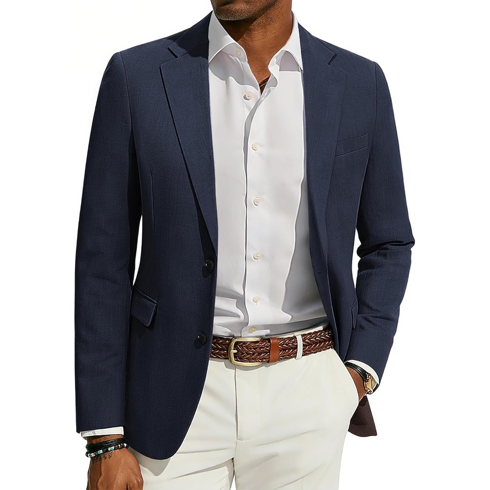 image:imagePJ PAUL JONES Mens Blazer Slim Fit Sport Coats Two Buttons Casual Suit JacketsDark Blue