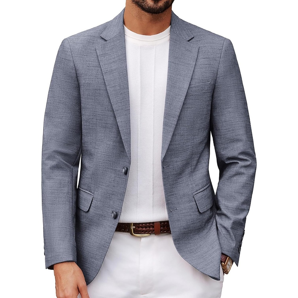 image:imagePJ PAUL JONES Mens Casual Blazer Sport Coats Two Buttons Lightweight Suit JacketGrey Blue