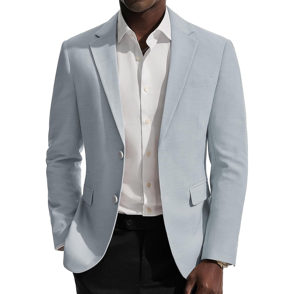 image:imagePJ PAUL JONES Mens Casual Blazer Sport Coats Two Buttons Lightweight Suit JacketSky Blue