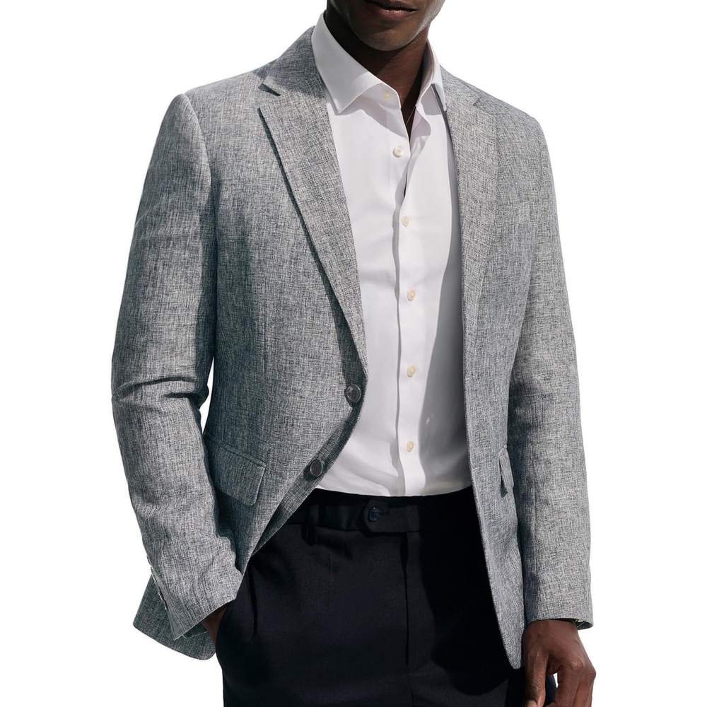 image:imagePJ PAUL JONES Mens Casual Business Sport Coat Blazer Two Buttons Slim Fit Lightweight JacketLight Heather Grey