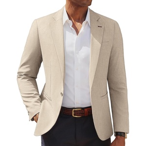 PJ PAUL JONES Men’s Casual Blazer One Button Lightweight Sport Coats Solid Notched Lapel Suit Jackets(Apricot)