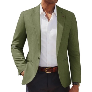 PJ PAUL JONES Men’s Casual Blazer One Button Lightweight Sport Coats Solid Notched Lapel Suit Jackets(Olive Green)