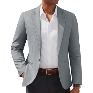 PJ PAUL JONES Men’s Casual Blazer One Button Lightweight Sport Coats Solid Notched Lapel Suit Jackets(Silver Grey)