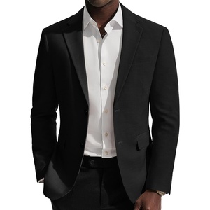 PJ PAUL JONES Mens Casual Blazer Sport Coats Two Buttons Lightweight Suit Jacket(Black)