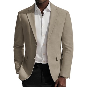 PJ PAUL JONES Mens Casual Blazer Sport Coats Two Buttons Lightweight Suit Jacket(Light Brown)