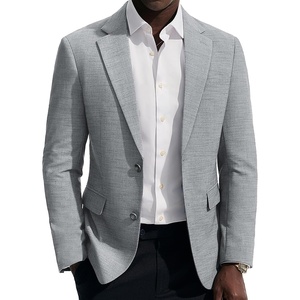 PJ PAUL JONES Mens Casual Blazer Sport Coats Two Buttons Lightweight Suit Jacket(Light Grey)