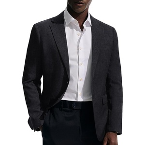 PJ PAUL JONES Mens Casual Business Sport Coat Blazer Two Buttons Slim Fit Lightweight Jacket(Black)