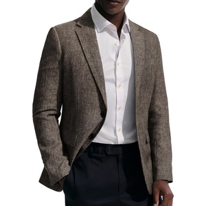 PJ PAUL JONES Mens Casual Business Sport Coat Blazer Two Buttons Slim Fit Lightweight Jacket(Brown)