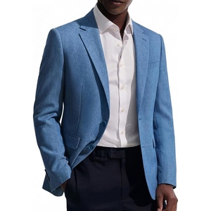 PJ PAUL JONES Mens Casual Business Sport Coat Blazer Two Buttons Slim Fit Lightweight Jacket(Denim Blue)