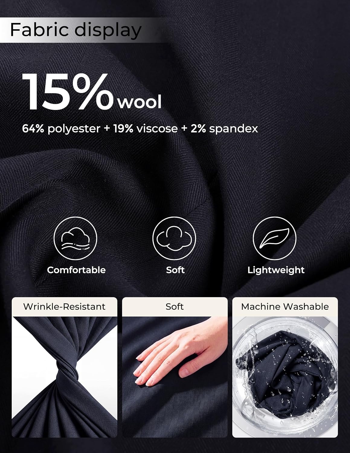 image:imagePJ PAUL JONES Blazer for Men Wool Blend Lightweight Herringbone Sport Coat Slim Fit Business Suit JacketsNavy Blue