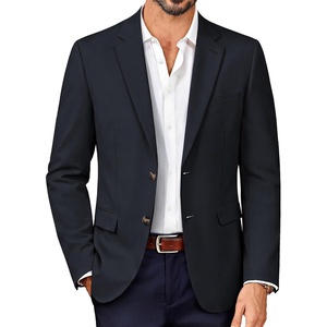 PJ PAUL JONES Blazer for Men Wool Blend Lightweight Herringbone Sport Coat Slim Fit Business Suit Jackets(Navy Blue)