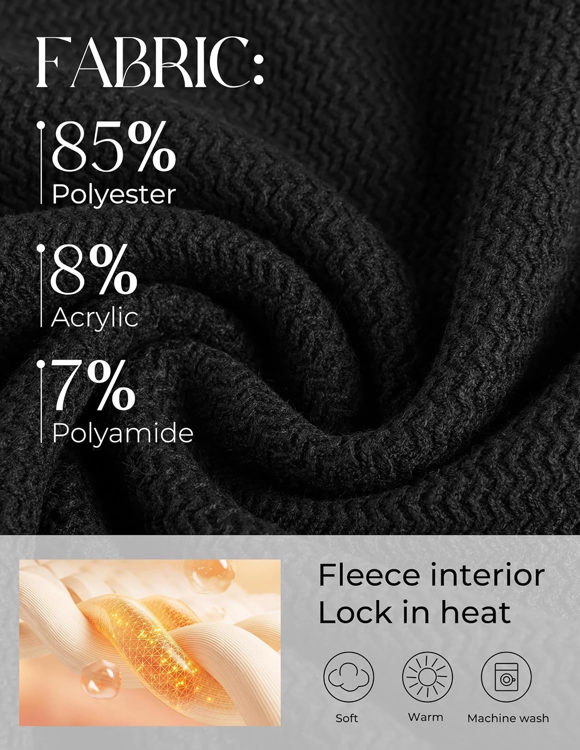 image:imagePJ PAUL JONES Mens Pullover Sweater Casual Crewneck Knit Sweaters Lightweight Long Sleeve Soft Knitted Textured Regular Fit Warm Stretchy Breathable Fall and Winter Business DaliyBlack